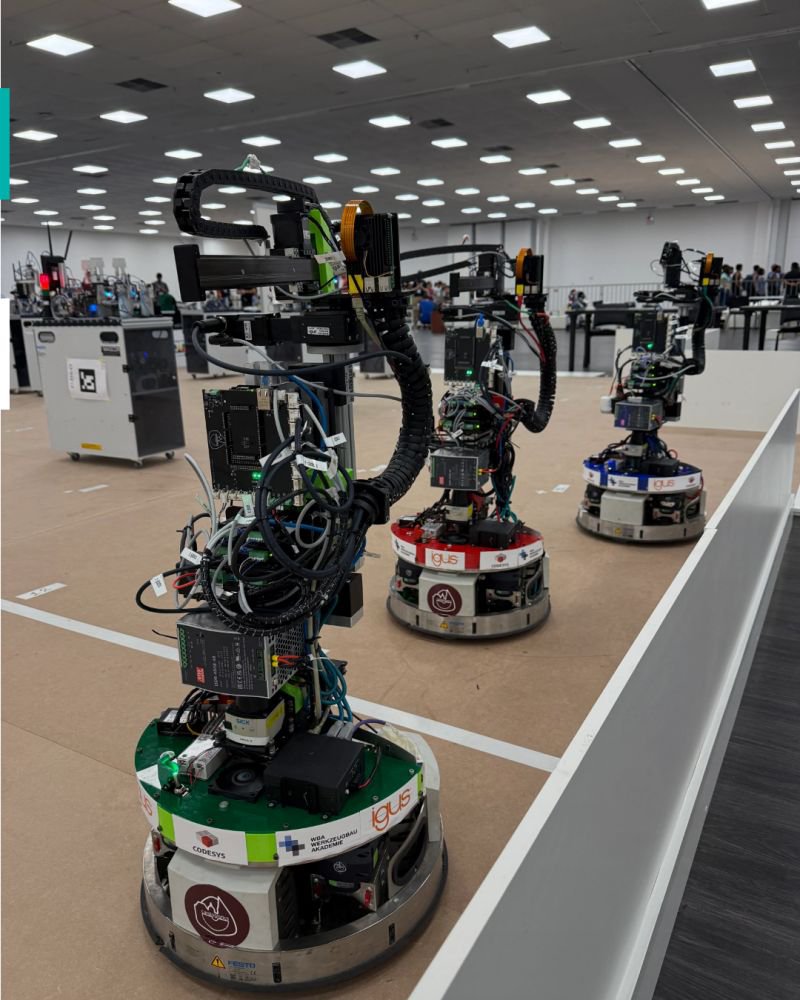 Three of our Robotinos on the competition field.